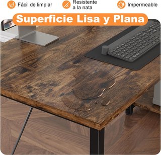 Escritorio mesa en L 140cm reversible industrial