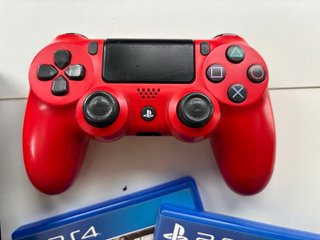 PS4 Slim 500GB + Mando Rojo + 2 Juegos
