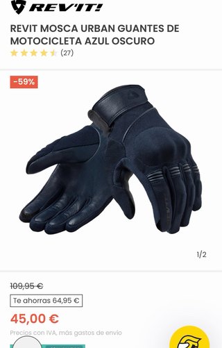 Guantes Revit Mosca Urban Talla L negros