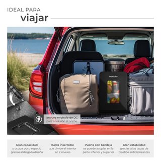 Mini nevera portátil 2 en 1 de frío-calor 27 x 31 x 41 cm negro