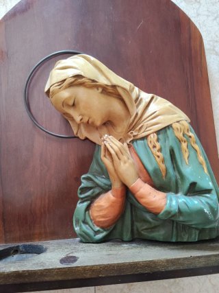 Retablo Virgen María vintage madera