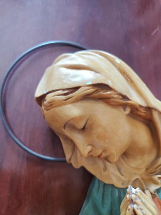Retablo Virgen María vintage madera