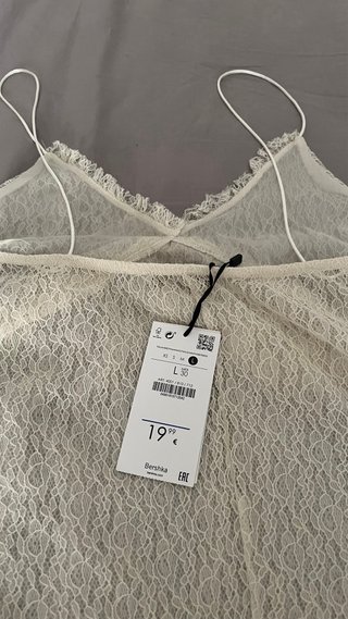 Top lencero encaje beige talla L