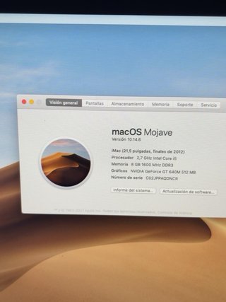 iMac 21,5” 2012 + Teclado y Ratón Apple