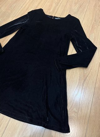 Vestido Terciopelo Negro de manga larga corto