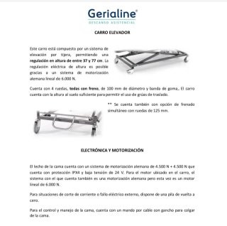 Cama Gerialine Eléctrica Metálica + colchones