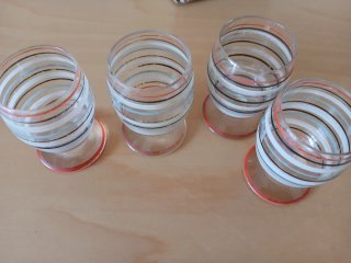 4 Vasos chupito vintage rayas