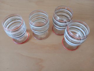 4 Vasos chupito vintage rayas