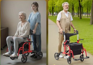 Andador VEVOR 2 en 1 Plegable con Silla