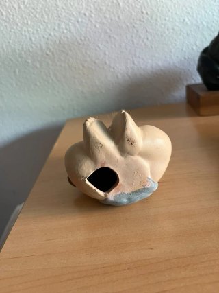 Figura bebé cerámica tren
