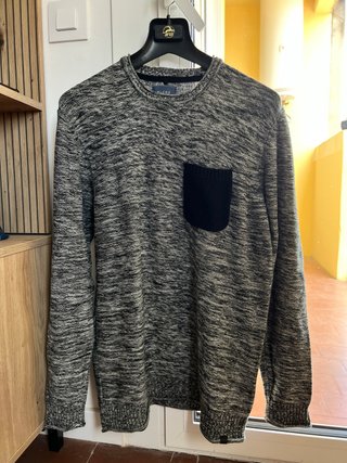 Jersey gris tejido con bolsillo 100% algodón