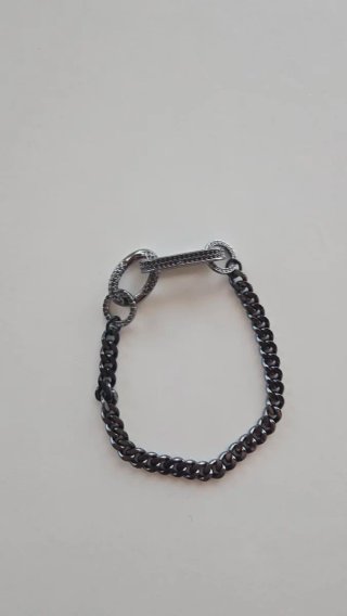 Pulsera Swarovski Negra y Plateada