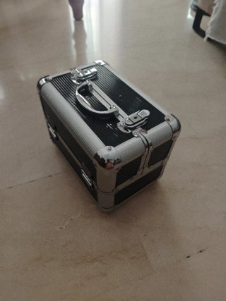 Maletín maquillaje organizador negro/plata