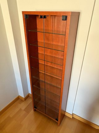 Mueble Estantería CD/DVD de madera y cristal