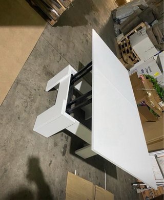 Mesa centro elevable y extensible blanca
