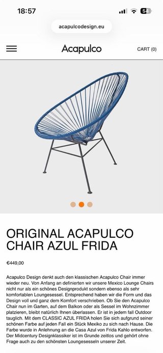 Silla Acapulco Design Negra Metal