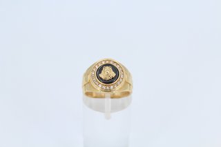 Anillo Oro 18k Cabeza León Negro.Ref:043-01-00091.