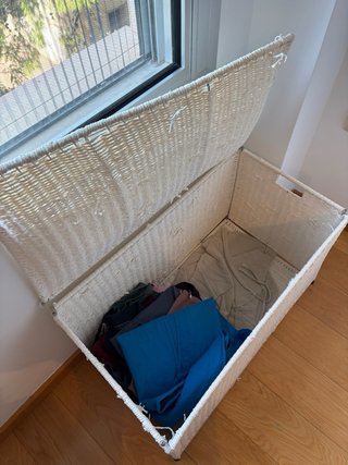 Baúl Zara Home mimbre beige