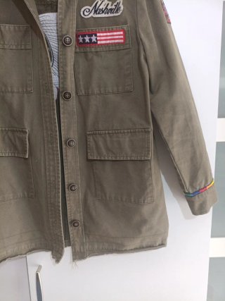 Camisa militar SINTY verde con parches Talla M