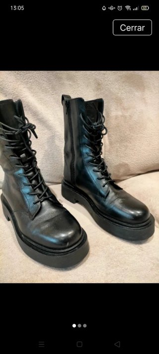 Botines piel negros Mango
