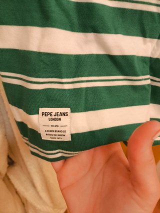 Camiseta Pepe Jeans rayas verde niño Talla 10 años