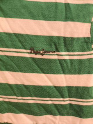 Camiseta Pepe Jeans rayas verde niño Talla 10 años