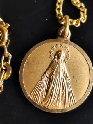 Cadena 50cm con Medalla Virgen Milagrosa