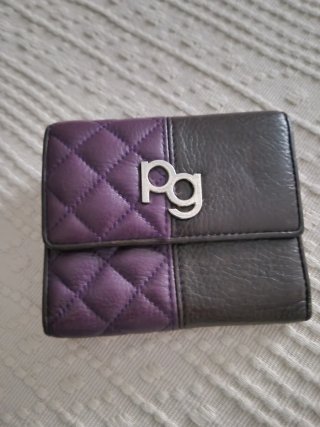 Billetera/Monedero PG Cuero Morado y Marrón