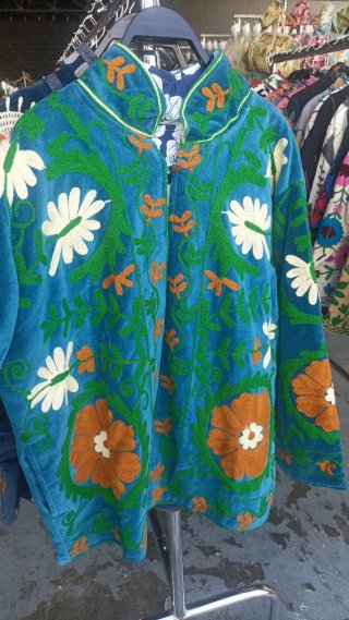 Chaqueta bordada multicolor talla única