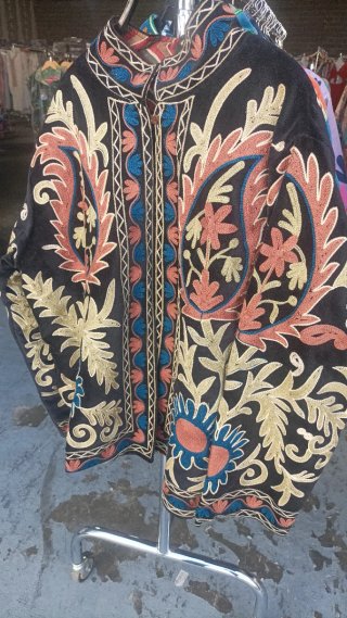 Chaqueta bordada multicolor talla única