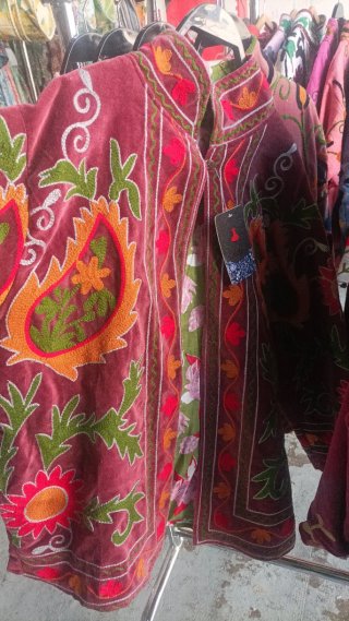 Chaqueta bordada multicolor talla única