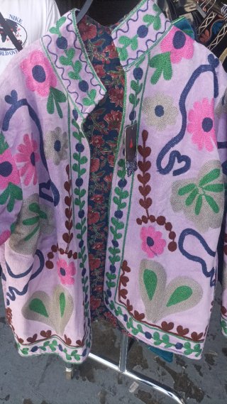 Chaqueta bordada multicolor talla única