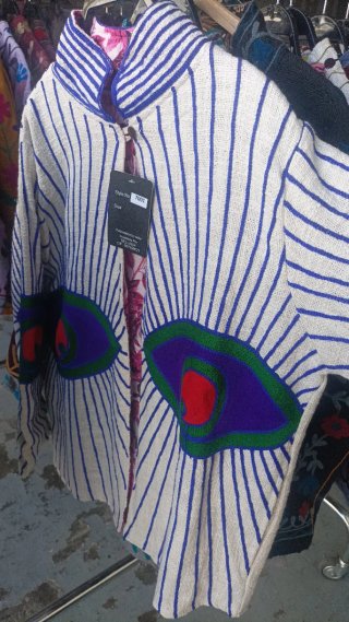 Chaqueta bordada multicolor talla única