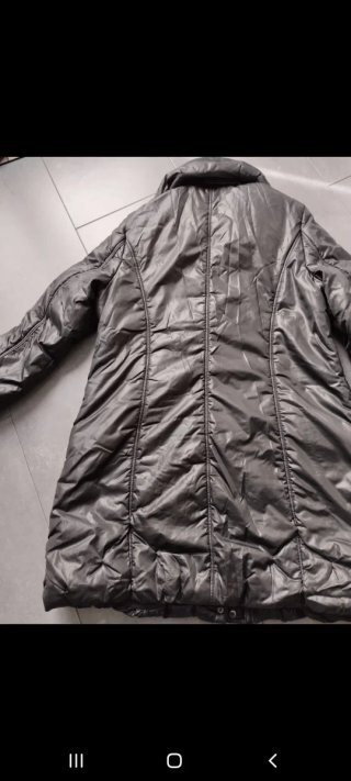 Cazadora larga impermeable gris talla 48