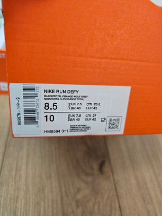 Zapatillas Nike Run Defy Vr2 Negras Naranja