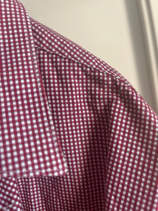 Camisa Zara cuadros granate talla S slim man