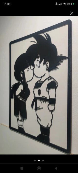 Cuadro decorativo Goku y Milk