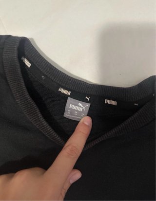 Sudadera Puma Negra Logo Plateado