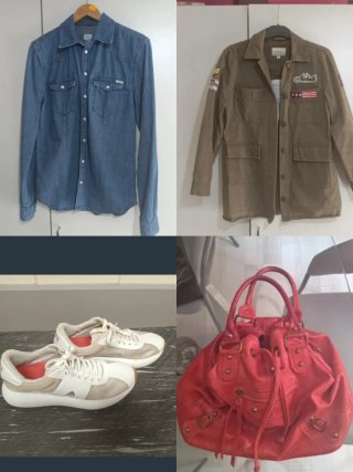 2 Camisas Vaqueras, Zapatillas Camper y Bolso Piel