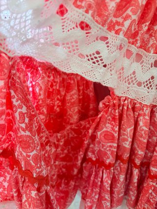 Vestido Flamenca Coral Talla 10-12