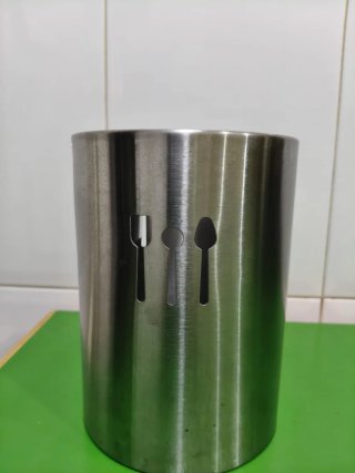 Reposacucharas de metal plateado
