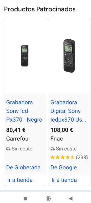 Grabadora de voz Sony LCD PX370