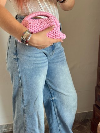 Clutch Bag Fatta a Mano Rosa