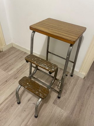 Taburete Escalera Vintage Madera y Metal