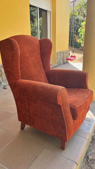 Butaca orejera vintage naranja