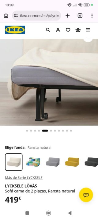 Sofá Cama Blanco y Multicolor