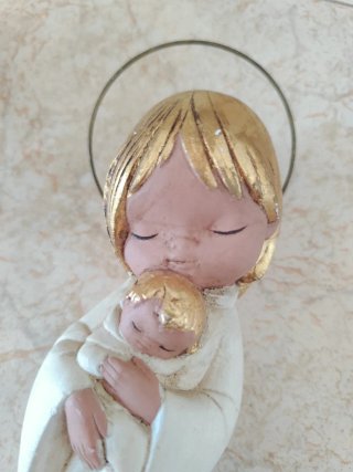 Figura Virgen con Niño Vintage