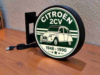 Cartel Luminoso LED Citroën 2CV Retro