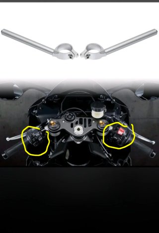 Manillares Yamaha R1 Race 2025 Plata y piñas