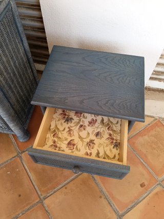 Juego de dormitorio mimbre y espejo